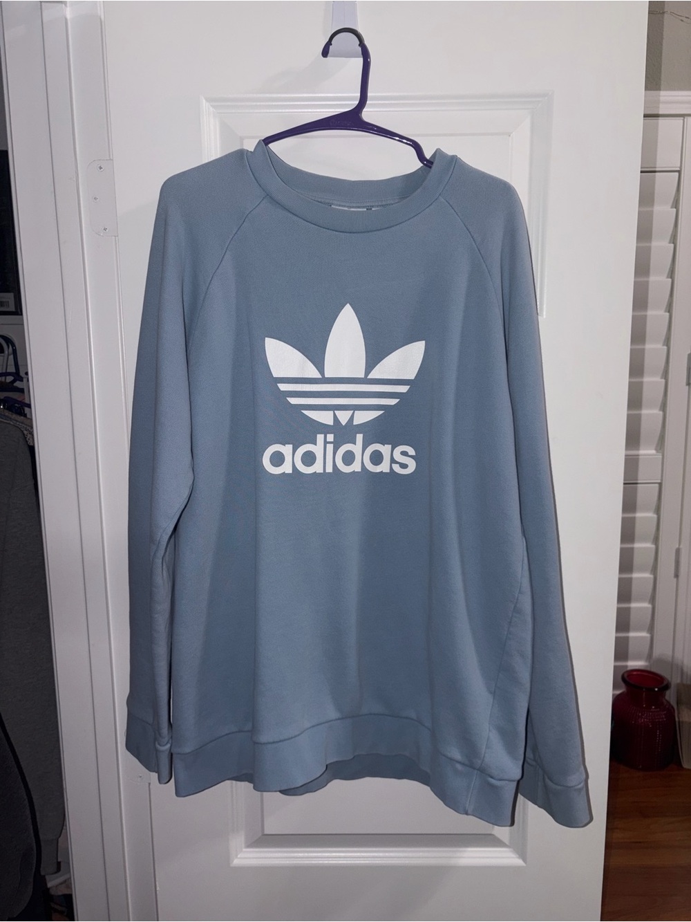 adidas women’s Light Blue Crewneck Sweatshirt
